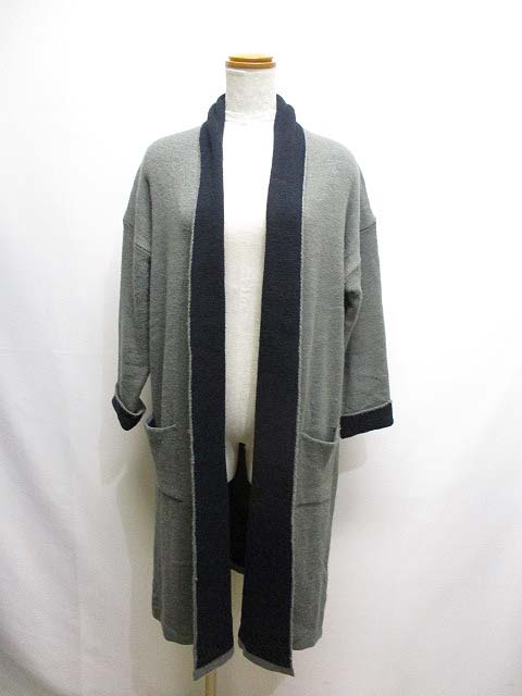 アースミュージック エコロジー Earth Music Ecology ロング ニット カーディガン F グレー ガウン風 レディース 065 ベクトルパーク