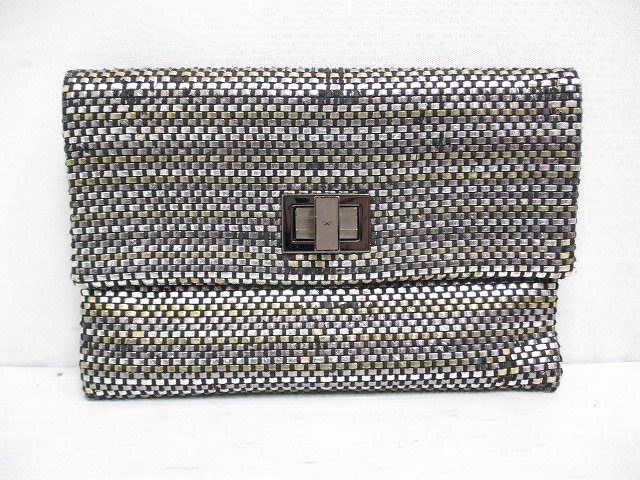 アニヤハインドマーチ Anya Hindmarch ポーチ ミニ クラッチ セカンド バッグ 銀 シルバー メッシュ 裏地スエード フラップ レディース 065 ベクトルパーク