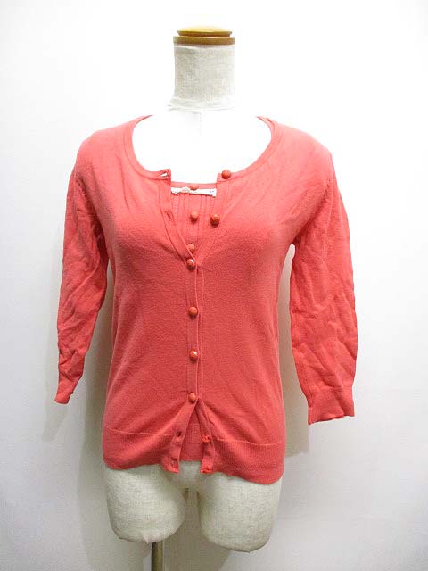 ミッシュマッシュ Misch Masch アンサンブル ニット 38 ピンク 七分袖カーディガン 半袖カットソー レース装飾 レディース 065 ベクトルパーク