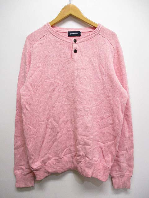 ニューヨーカー Newyorker ヘンリーネック ニット セーター L ピンク メンズ 065 ベクトルパーク