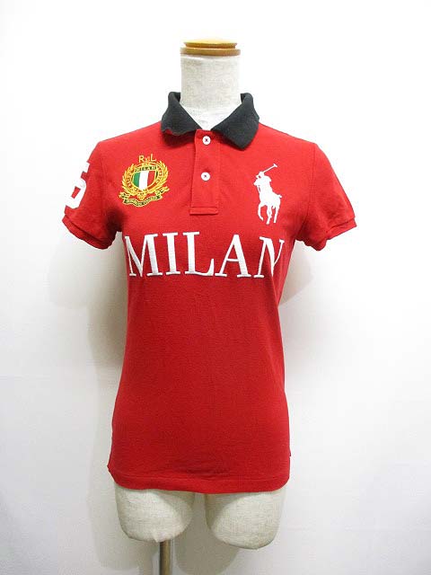 ポロラルフローレン 半袖ポロシャツ ビッグポニー ミラン 近年 レッド S ラルフローレン RALPH LAUREN ビッグポニー ポロシャツ 半袖 スキニー
