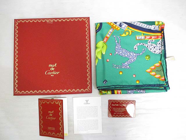 未使用品 カルティエ Cartier マストライン スカーフ アニマル 