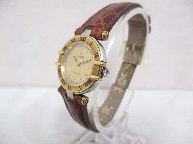 OMEGA(オメガ)オメガコンステレーション595・1080 ベゼルK18 SS レディース　QUARTS クォーツ腕時計 OMEGA CONSTELLATION MANHATTAN QUARTZ 25MM オメガ コンステ