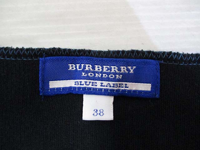 BURBERRY LONDON BLUE LABEL 38 ノースリーブ　青 美品】BURBERRY BLUE LABEL ノースリーブ バーバリー 38 - メルカリ