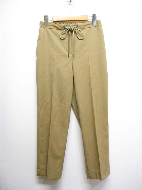 未使用品 セオリー theory 22SS Light Traceable Tapered PT PLアンクル テーパード パンツ 0 ベージュ 薄手 バックゴム ジッパーフライ 日本製 レディース