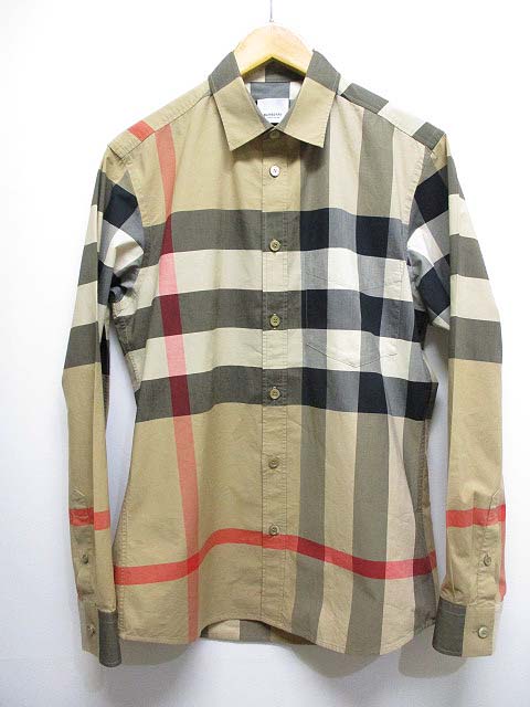 バーバリー BURBERRY 美品 チェック ストレッチコットン ポプリン 