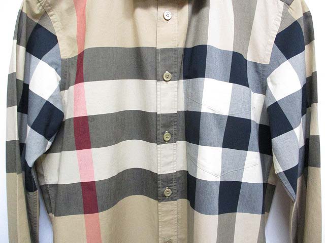 バーバリー BURBERRY 美品 チェック ストレッチコットン ポプリン 