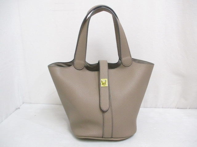 アクアガレージ Aquagarage 美品 トート バッグ フェイクレザー 薄茶 ブラウン レディース 065 ベクトルパーク