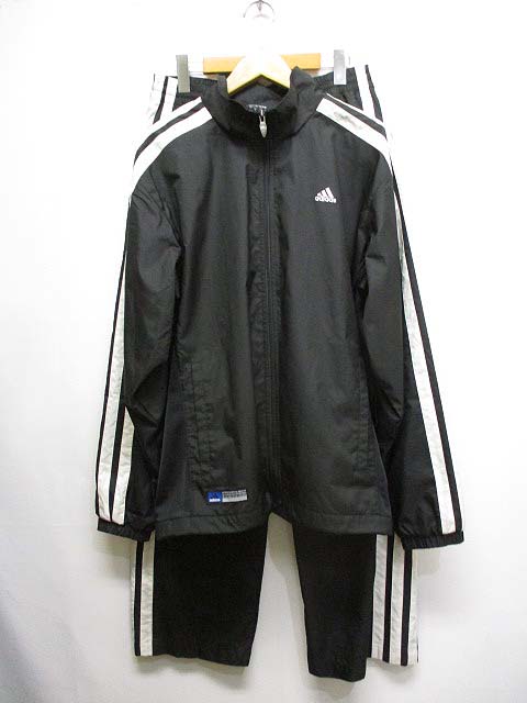 adidas レディース 清楚 メッシュセーター 黒セットUP