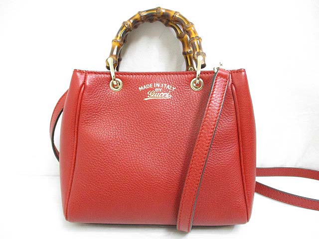 グッチ GUCCI 美品 368823 バンブー ミニ ショッパー レザー 2WAY 