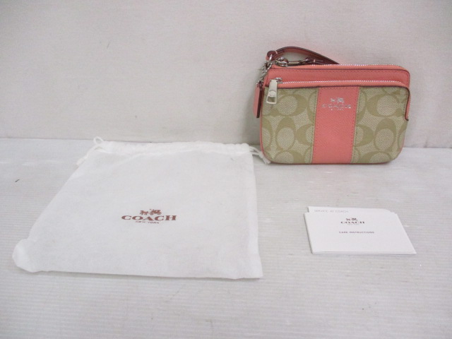 未使用品 コーチ COACH F52853 シグネチャー リストレット ポーチ 小物 