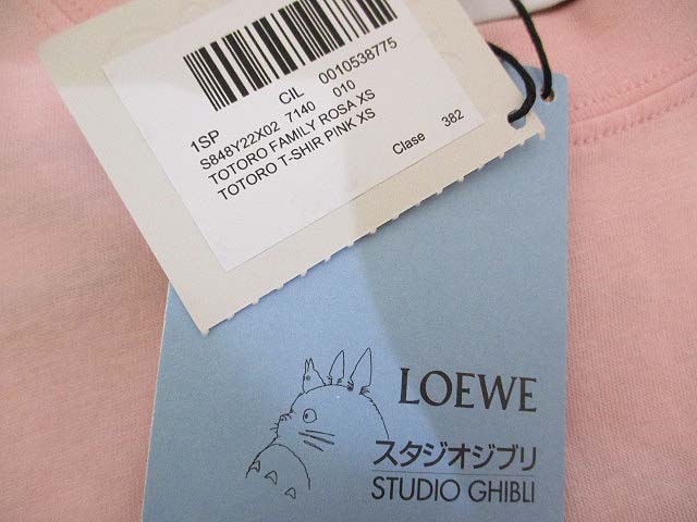 未使用品 ロエベ LOEWE x となりのトトロ コラボ Tシャツ XS ピンク 