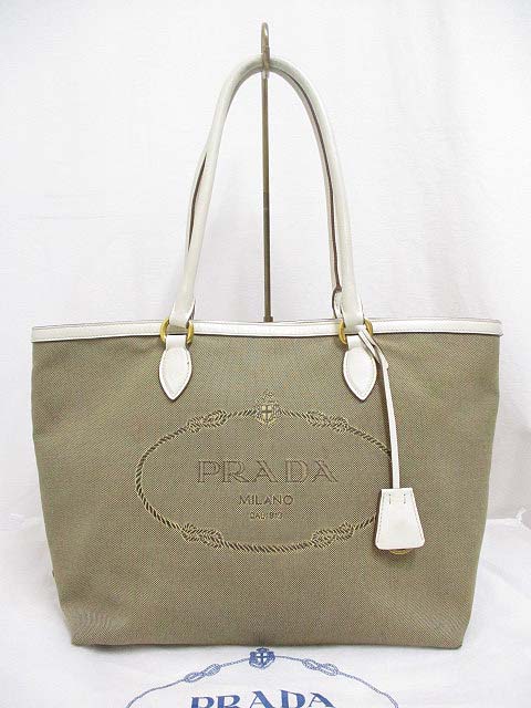 プラダ PRADA LOGO JACQUARD ロゴ ジャガード トート バッグ 1BG159 