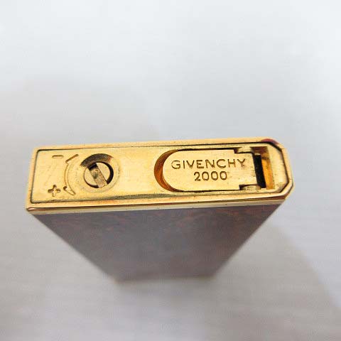 ジバンシィ GIVENCHY 2000 ローラー ガス ライター 茶 ゴールド