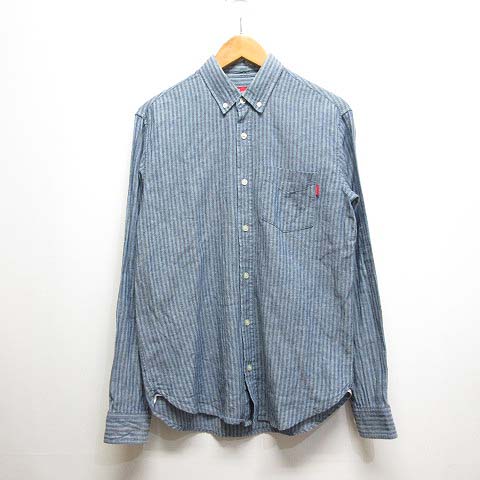 シュプリーム SUPREME ストライプ柄 長袖 ボタンダウン シャツ S 