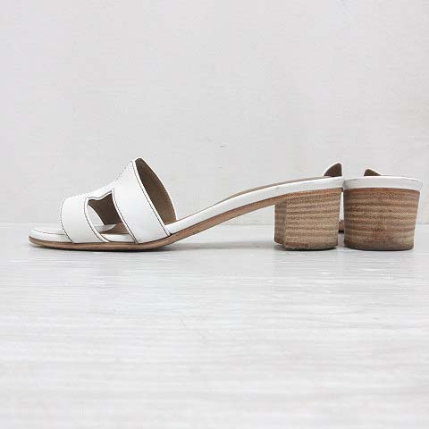 エルメス HERMES オアジス Hロゴ サンダル ミュール レザー 36 23cm  