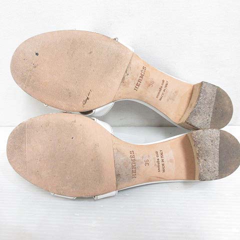 エルメス HERMES オアジス Hロゴ サンダル ミュール レザー 36 23cm  