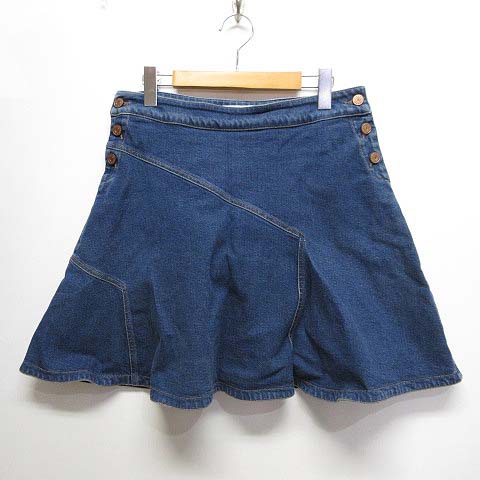 シーバイクロエ SEE BY CHLOE 台形 フレア デニム スカート 38 ブルー  