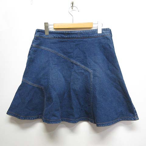 シーバイクロエ SEE BY CHLOE 台形 フレア デニム スカート 38 ブルー 