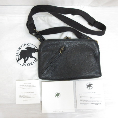 ハンティングワールド HUNTING WORLD 美品 レザー 2WAY ショルダー  