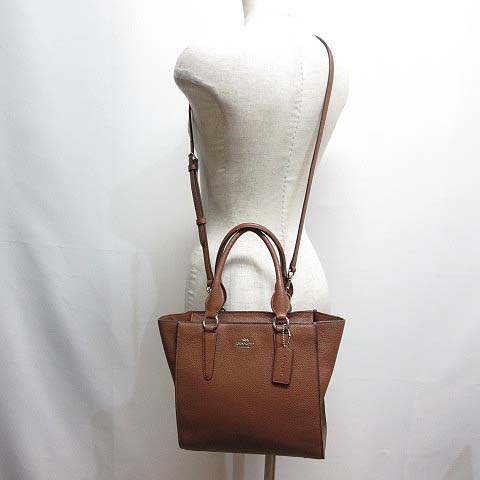 【中古】 美品 コーチ COACH トートバッグ ショルダーバッグ ハンドバッグ ブラウン レザー レディース 9779 07H293