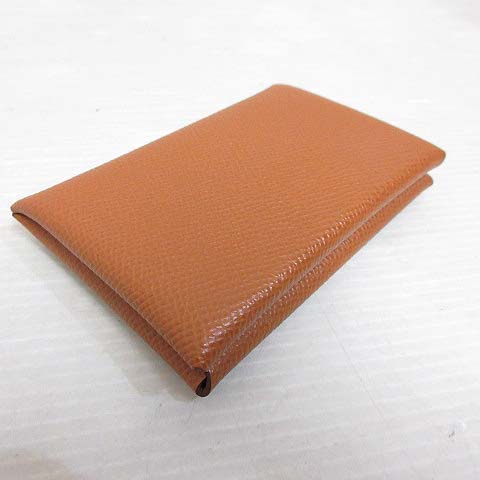 未使用品 エルメス HERMES カルヴィ カードケース ブラウン 茶系