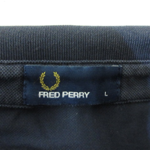 FRED PERRY フレッドペリー F1291 ダブルカラーポロシャツ 黒 L