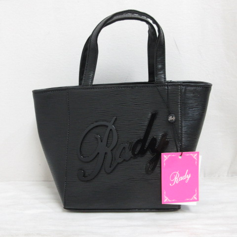 未使用品 レディ Rady TY2345 ロゴ トート バッグ フェイクレザー 黒