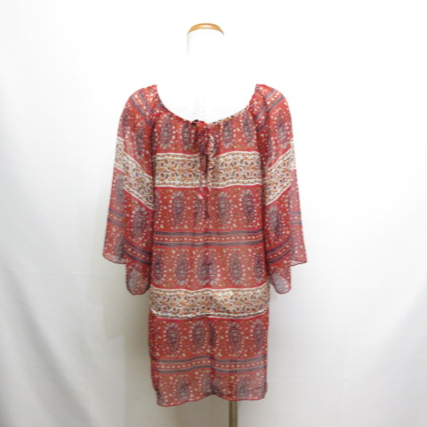 ブラックバイマウジーBLACK BY MOUSSY 七分袖 素敵ロングマキシ丈Ｖネックフレアワンピース