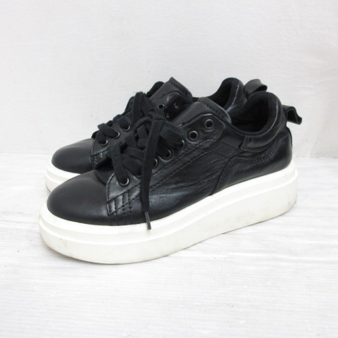 ザラ ZARA 厚底 レザー スニーカー シューズ 37 23.5cm相当 黒