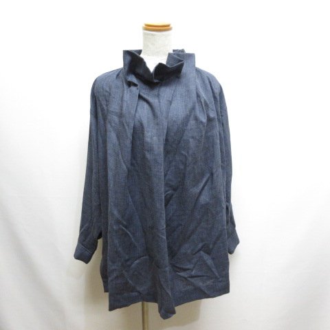 イッセイミヤケ ISSEY MIYAKE 美品 タックネック 長袖 プルオーバー 