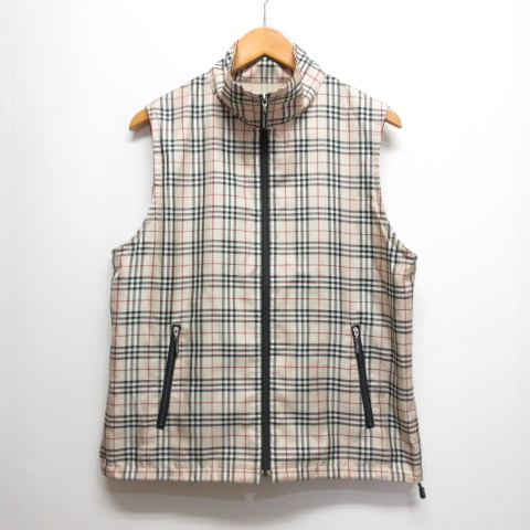 バーバリーゴルフ BURBERRY GOLF ノバチェック柄 フルジップ ベスト L 