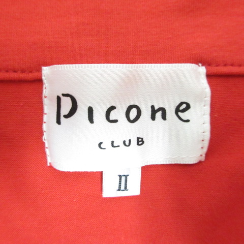 PICONE CLUB レディース ゴルフシャツ レッド UV速乾半袖プルオーバー