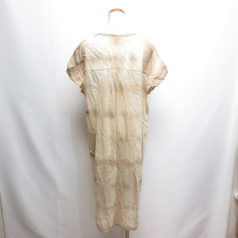 パドカレ pas de calais 美品 タイダイ柄 半袖 シアー ワンピース 36 