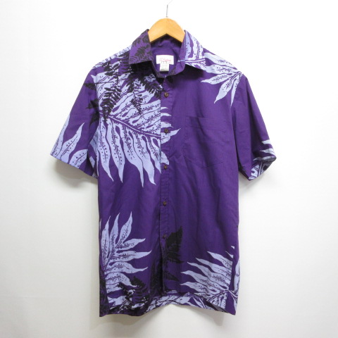 【在庫僅少】 シーシーファッションズ CC Fashions 半袖 アロハ シャツ S 紫 トップス