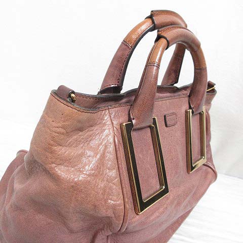ギャランティカードあり クロエ エテル 2way レザー ハンドバッグ クロエChloe ETHEL エテル 2WAYレザーハンドバッグ ピンク (K