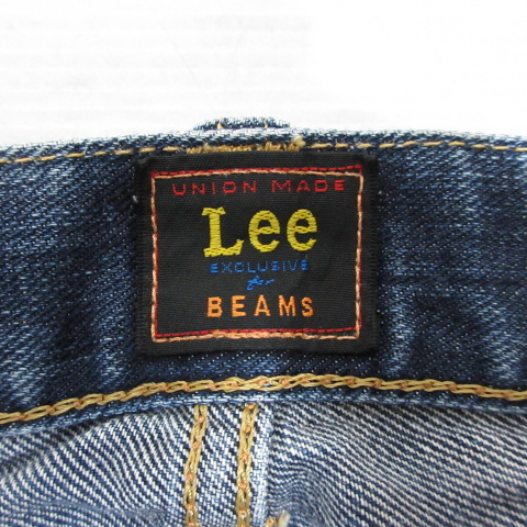 リー LEE × BEAMS ビームス 別注 クラッシュ加工 クロップド デニム 