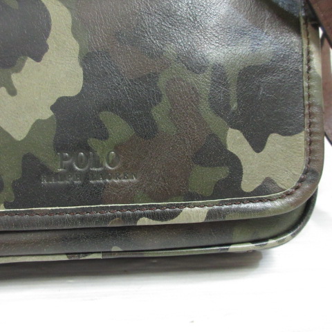 ポロ ラルフローレン POLO RALPH LAUREN 迷彩柄 カモフラ柄 レザー  