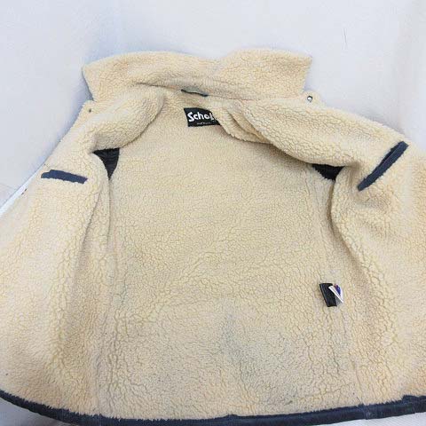 【中古】ショットSCHOTT 牛革 スエード ボア ランチ ジャケット コンチョボタン 36 ネイビー 紺 ブルゾン 7543 正規品 ショット SCHOTT 牛革 スエード ボア ランチ ジャケット コンチョ