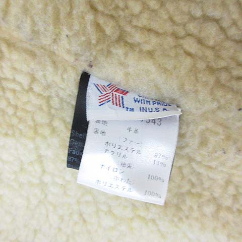 ショット SCHOTT 牛革 スエード ボア ランチ ジャケット コンチョボタン 36 ネイビー 紺 ブルゾン 7543 正規品 USA アメリカ製 メンズ