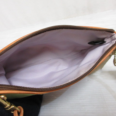 コーチ COACH パッチワーク ポーチ リストレット キャンバス レザー