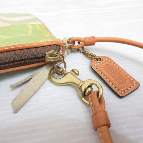 コーチ COACH パッチワーク ポーチ リストレット キャンバス レザー
