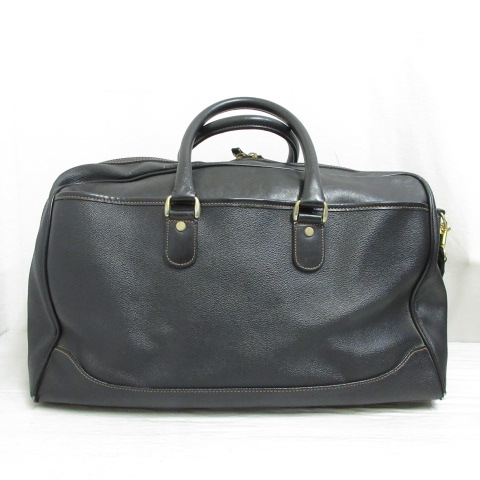 バーバリーゴルフ ボストンバッグ 美品 黒×ライトブラウン バーバリー