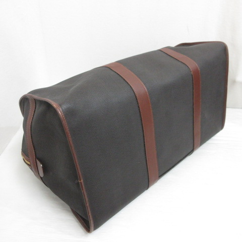 ダンヒル dunhill ボストン バッグ PVC レザー 茶 ブラウン 旅行鞄 鍵