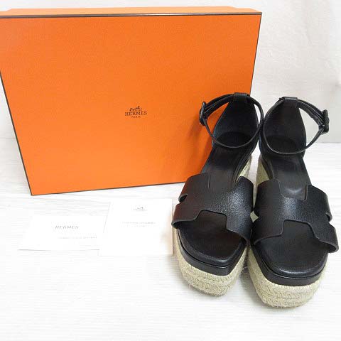 エルメス HERMES エルダ サンダル エスパドリーユ ウェッジソール 厚底 