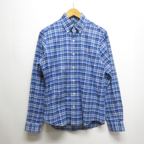 Ralph Lauren ラルフローレン ボタンダウン長袖チェックシャツ　水色 POLO RALPH LAUREN Ralph Lauren ラルフローレン 長袖シャツ