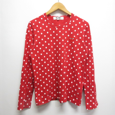 PLAY Comme des Garcons ドット柄長袖Tシャツ M COMME des GARCONS メンズ ドット 長袖 Tシャツ (COMME des