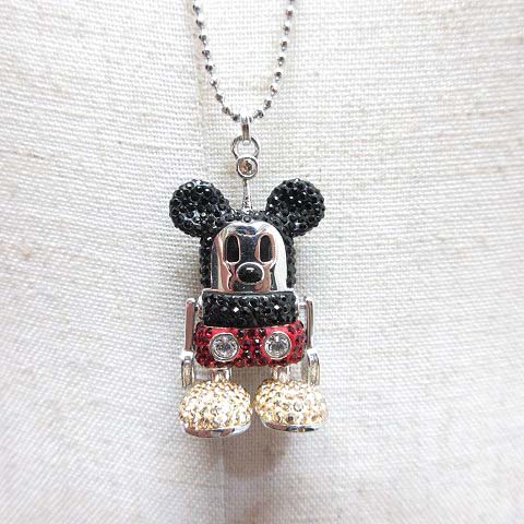 ミッキーマウス ペンダントネックレス 未使用品 スワロフスキー SWAROVSKI ロボット ミッキーマウス
