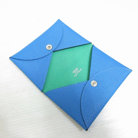 未使用品 エルメス HERMES カルヴィ ヴェルソ カードケース シェーブル  