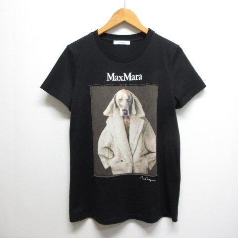 Max Mara マックスマーラ ウェグマンプリント Tシャツ ブラック 黒 マックスマーラ MAX MARA 美品 VALIDO ウェグマンプリント 半袖